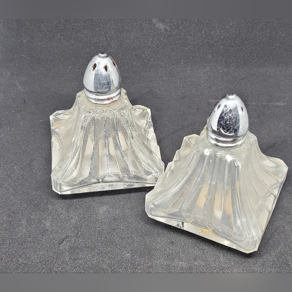 I Rice salt pepper shakers, crystal salt pepper set, salt pepper set, kitchen - Picture 3 of 4